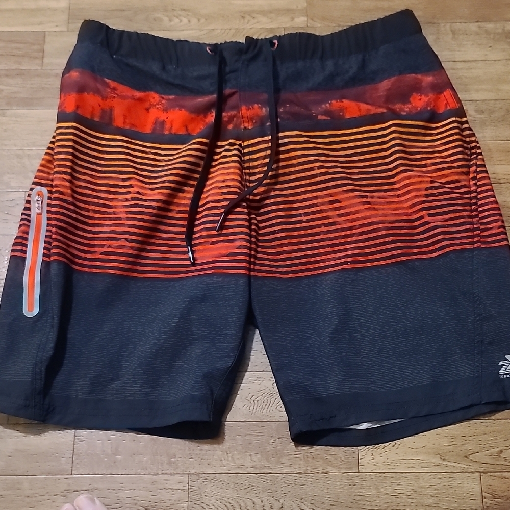 ZeroXposur Black and Orange Board Shorts Swim (D2)